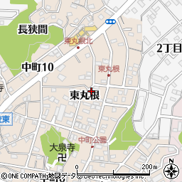 愛知県岡崎市中町東丸根117周辺の地図