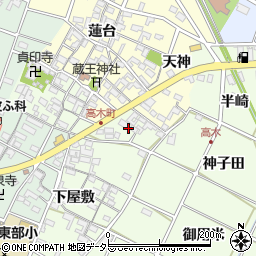 愛知県安城市高木町上屋敷周辺の地図