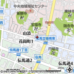 愛知県岡崎市花崗町周辺の地図