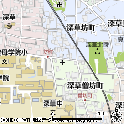 京都府京都市伏見区深草僧坊町52-1周辺の地図