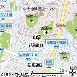 愛知県岡崎市梅園町山添周辺の地図