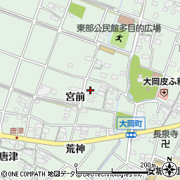 愛知県安城市大岡町宮前周辺の地図