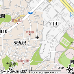 愛知県岡崎市中町東丸根183周辺の地図