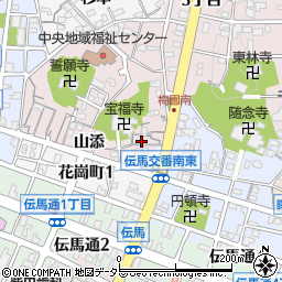 愛知県岡崎市梅園町山添90周辺の地図