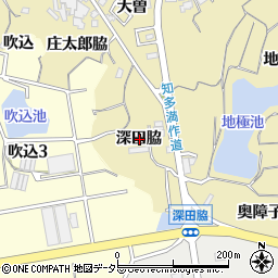 愛知県知多市岡田深田脇周辺の地図