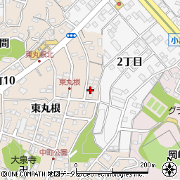 愛知県岡崎市中町東丸根181周辺の地図