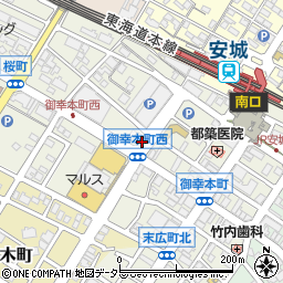 愛知県安城市御幸本町周辺の地図
