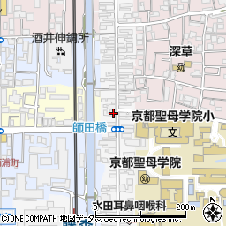 京都府京都市伏見区深草直違橋周辺の地図