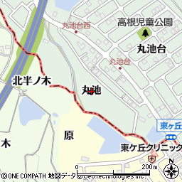 愛知県東浦町（知多郡）緒川（丸池）周辺の地図