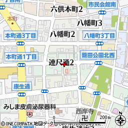 愛知県岡崎市連尺通周辺の地図
