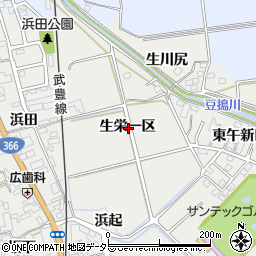愛知県知多郡東浦町生路生栄一区周辺の地図
