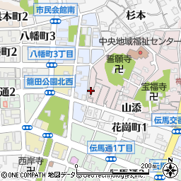 愛知県岡崎市梅園町山添19周辺の地図