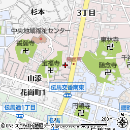 愛知県岡崎市梅園町山添110周辺の地図