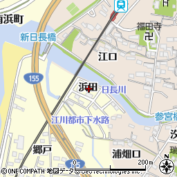 愛知県知多市新舞子浜田周辺の地図