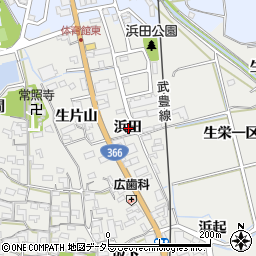 愛知県知多郡東浦町生路浜田周辺の地図