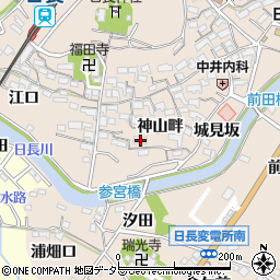 愛知県知多市日長神山畔90周辺の地図