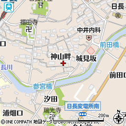 愛知県知多市日長神山畔92周辺の地図