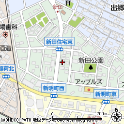 愛知県安城市新明町周辺の地図