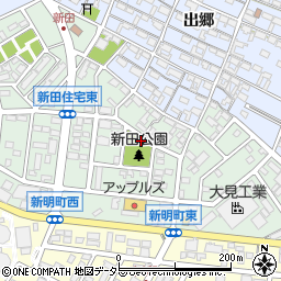 新田公園トイレ周辺の地図