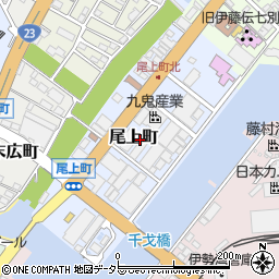 三重県四日市市尾上町周辺の地図