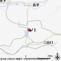 愛知県岡崎市小呂町池ノ上周辺の地図
