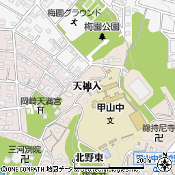愛知県岡崎市中町天神入周辺の地図
