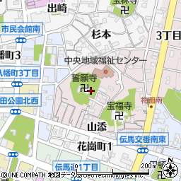 愛知県岡崎市梅園町（虎石）周辺の地図
