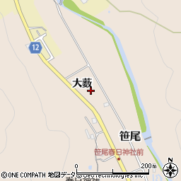 兵庫県川辺郡猪名川町笹尾大薮周辺の地図