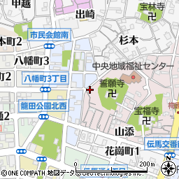 愛知県岡崎市梅園町山添1周辺の地図