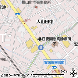 はま寿司安城横山店周辺の地図