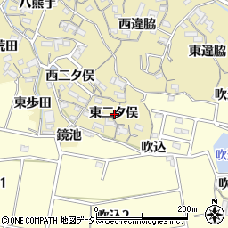 愛知県知多市岡田東二タ俣周辺の地図