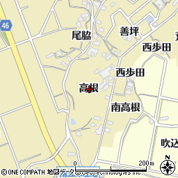 愛知県知多市岡田高根周辺の地図