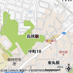 愛知県岡崎市中町長狭間周辺の地図