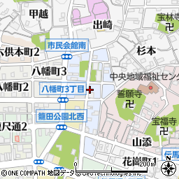 愛知県岡崎市亀井町周辺の地図