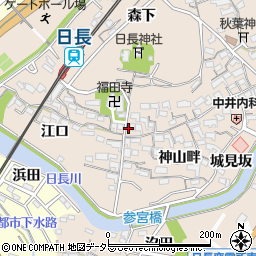 愛知県知多市日長神山畔8周辺の地図