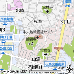 岡崎市役所　地域福祉センター中央地域包括支援センター周辺の地図
