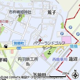 愛知県安城市別郷町（屋敷）周辺の地図
