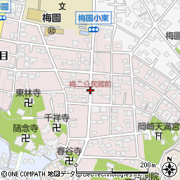 梅二公民館前周辺の地図