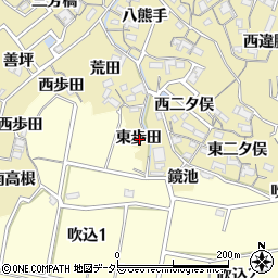 愛知県知多市岡田東歩田周辺の地図