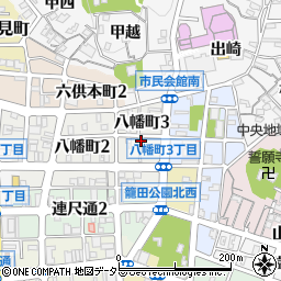 愛知県岡崎市八幡町3丁目周辺の地図