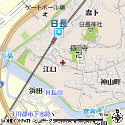 愛知県知多市日長江口103周辺の地図
