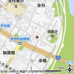 愛知県岡崎市矢作町金谷2周辺の地図