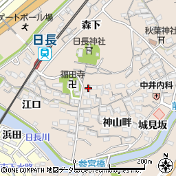 愛知県知多市日長神山畔4周辺の地図