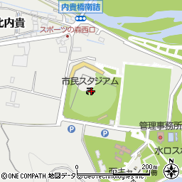 甲賀市民スタジアム周辺の地図