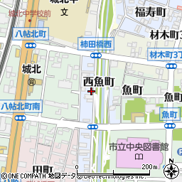 愛知県岡崎市西魚町周辺の地図