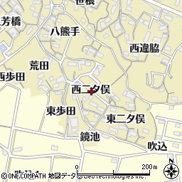愛知県知多市岡田西二タ俣周辺の地図