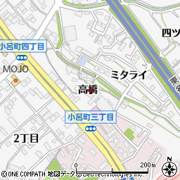 愛知県岡崎市小呂町（高橋）周辺の地図