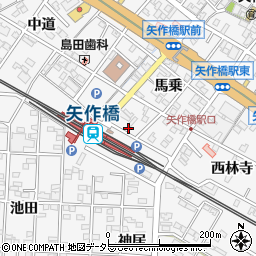 愛知県岡崎市矢作町馬乗21周辺の地図