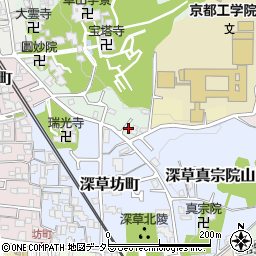 京都府京都市伏見区深草宝塔寺山町周辺の地図