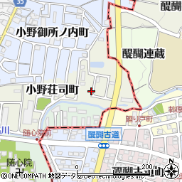 京都府京都市山科区小野荘司町周辺の地図
